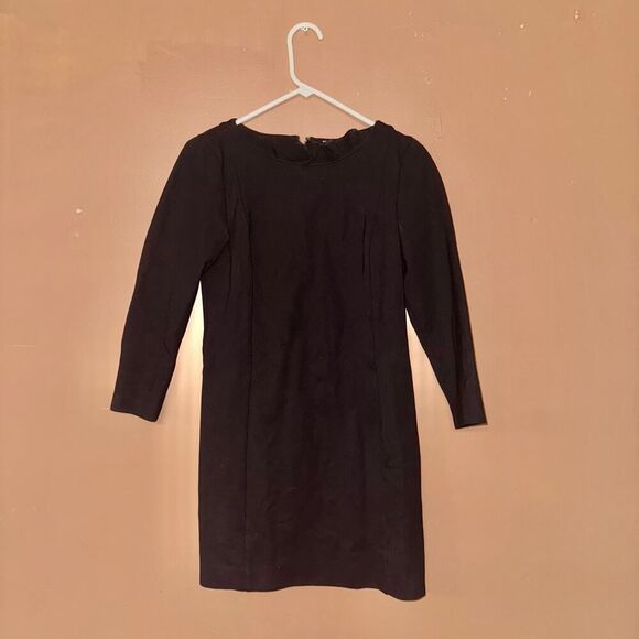J. Crew Women's Knit Zip Back 3/4 Sleeve Midi Dress - Black XS - Picture 3 of 7